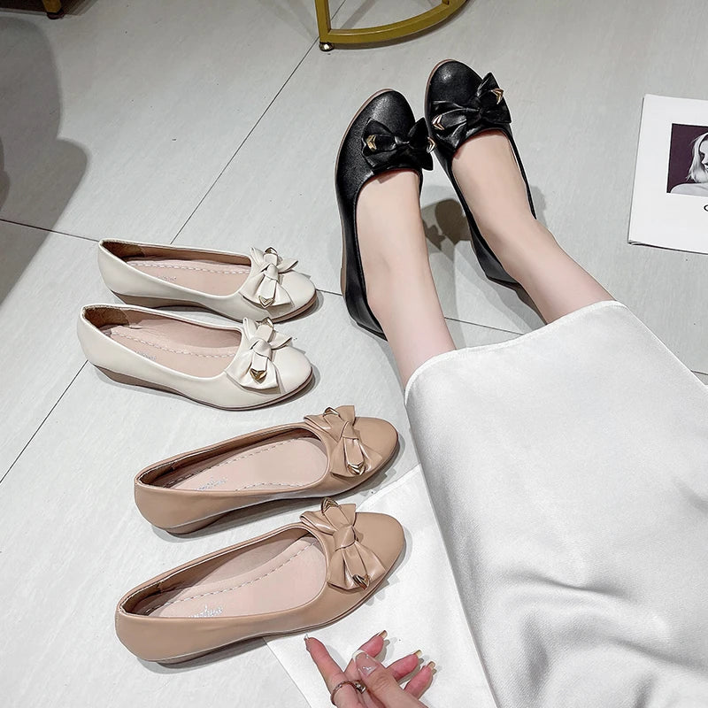 Zapatos Casuales de Tacón Bajo con Diseño de Mariposa, Elegantes y Sexys para Primavera y Otoño, Nuevos, Cómodos y de Moda, para Mujer, Tallas Grandes