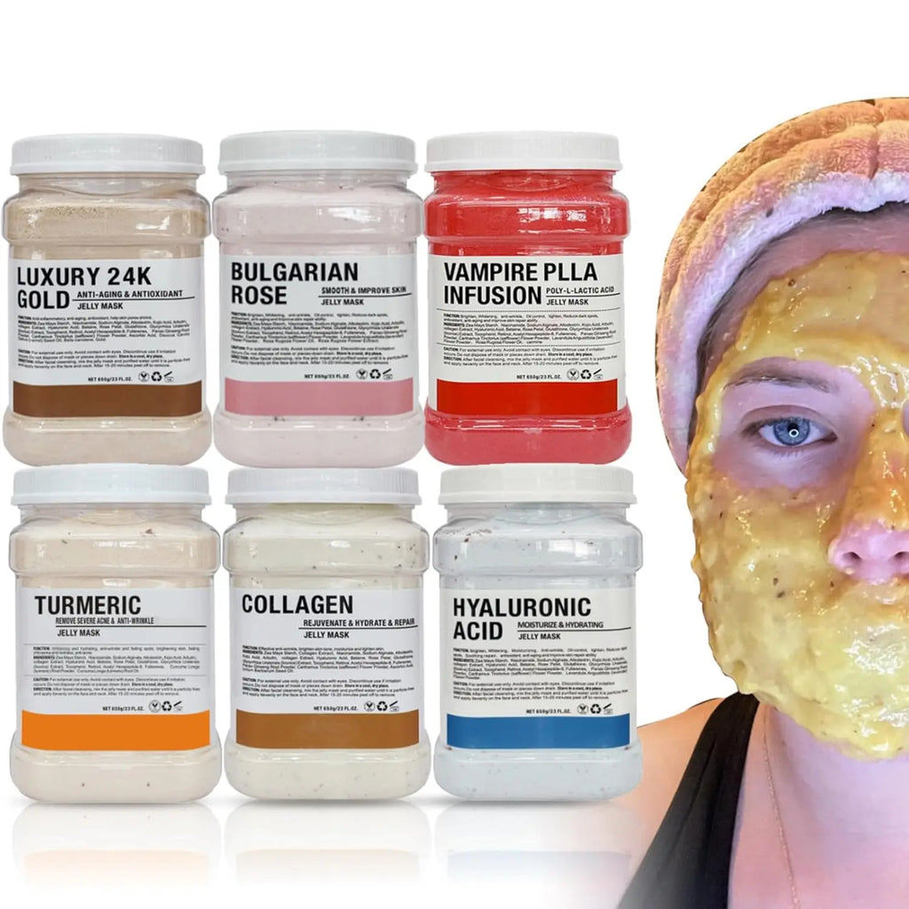 6 uds máscara de gelatina en polvo al por mayor 650G máscaras profesionales uso en salón de belleza productos para el cuidado de la piel Facial