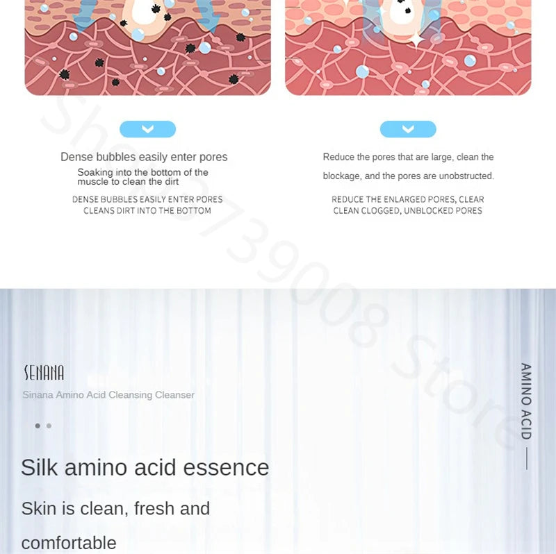 Limpiador Facial de aminoácidos, limpieza profunda, limpiador hidratante con Control de aceite, Gel de limpieza suave, productos de lavado de cara para el cuidado de la piel