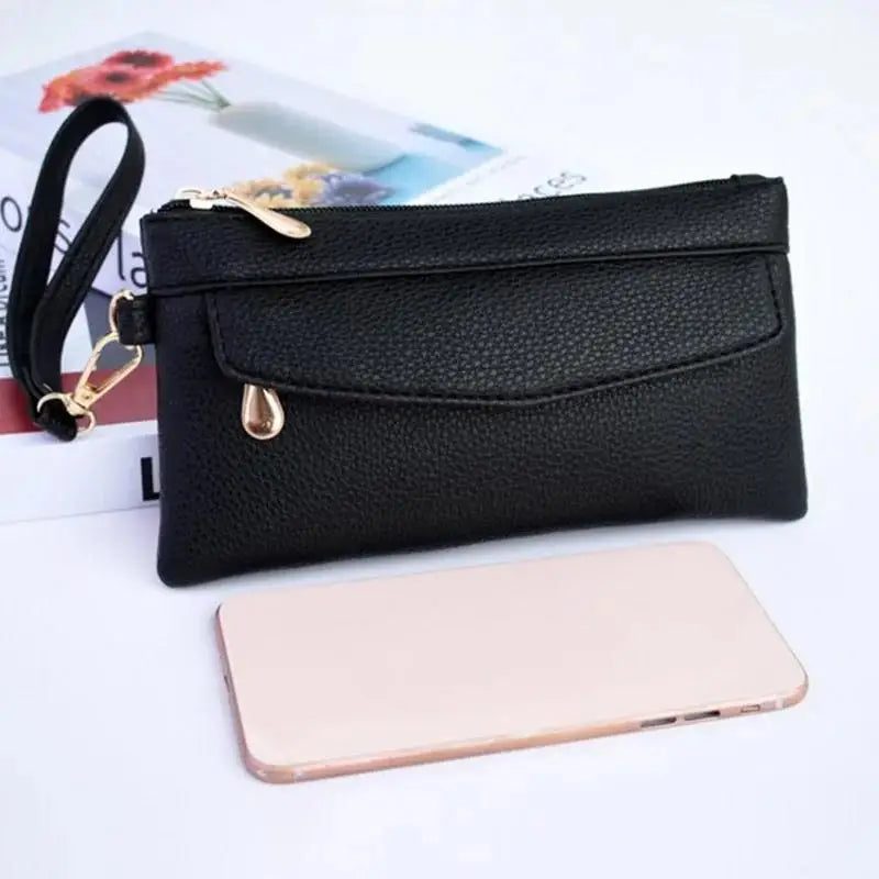 Nuevo Carteras de Pu para mujer, monederos a la moda con Cremallera larga, monedero para mujer, monedero