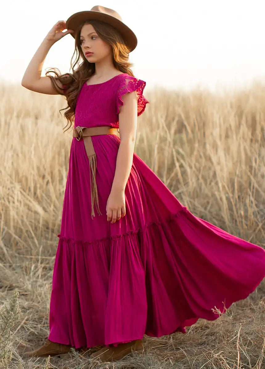 Vestidos largos bohemios de encaje para niñas de 3 a 14 años, vestido de fiesta de princesa con flores para bebés y niños, disfraz, ropa para niños