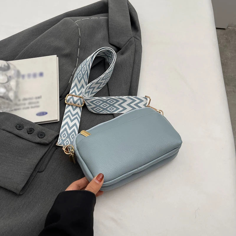 Bolso cruzado vegano elegante para mujer, bolso de hombro de PU minimalista y a la moda, compacto, espacioso, apto para teléfono