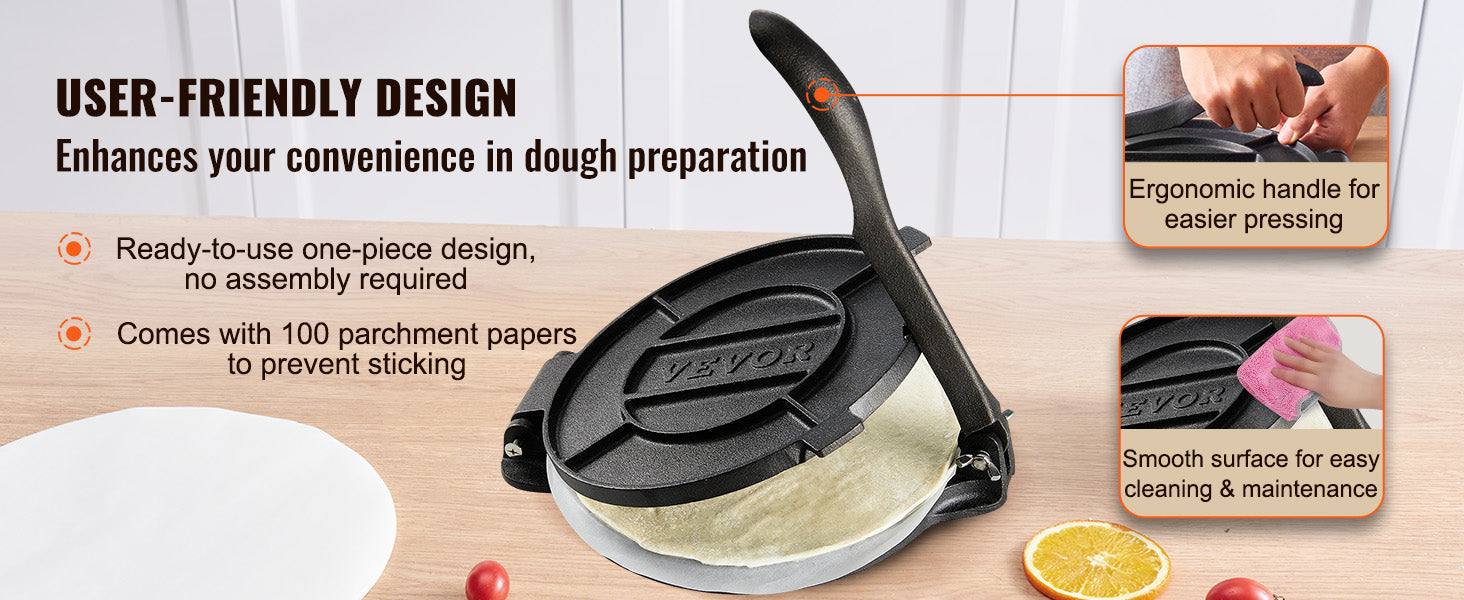 SucceBuy Tortilla PressCast Iron Heavy Duty Tortilladora Press Dough Maker para Tortilla de Harina