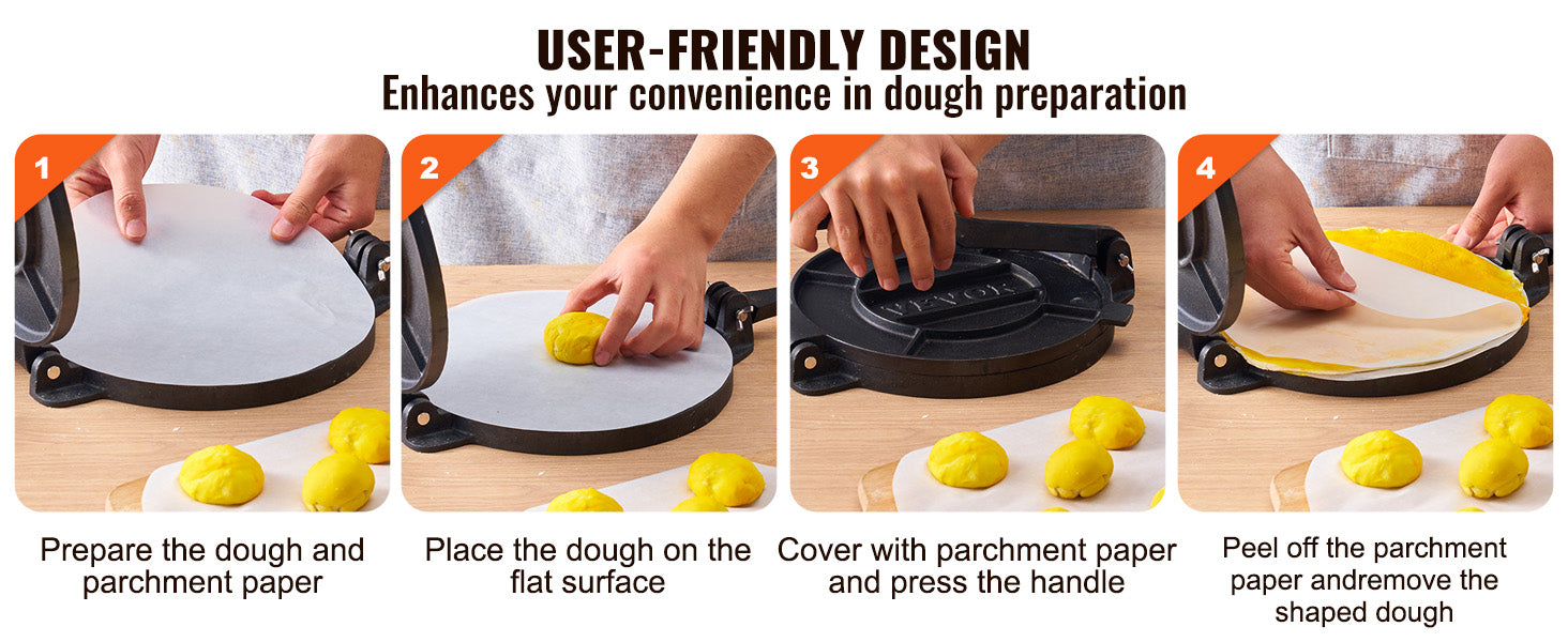 SucceBuy Tortilla PressCast Iron Heavy Duty Tortilladora Press Dough Maker para Tortilla de Harina